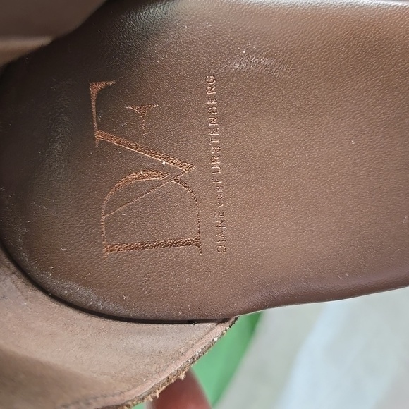 Diane Von Furstenberg Brown Leather Wedge Sandals Eclectic Minimalist - Picture 7 of 12